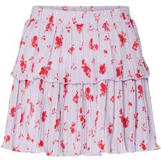 Blomstrede Nederdele Pieces Pcamber Short Layred Skirt - Lavender Fog Red Flowers