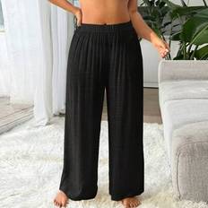 Black Swimsuit Cover-Ups & Sarong Wraps Shein Swim Vcay Plus Size Women's Casual Basic Long Cover Up - Fashionable