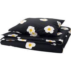 Hemtextil IKEA ÖGONLOCKSMAL 1 Örngott 150x200/50x60 cm Svart/Vit/Gul Påslakan
