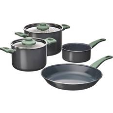 IKEA Set IKEA Gryt Stek Kastrullset 6 Delar Non-Stick Beläggning Ljus Grågrön Set med lock