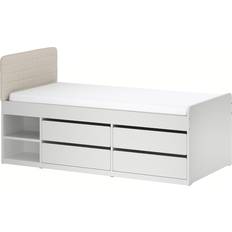 IKEA Beige Ramsängar IKEA Släkt Sängstomme Med Förvaring Inkl Huvudgavel 90x200 cm Beige Ramsäng