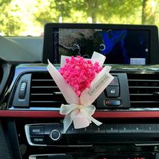 Car Care & Vehicle Accessories Shein Mini Bouquet Car Air Vent Freshener With Baby's Breath Flowers Pink