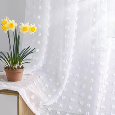 Curtains & Accessories Shein 2 Pcs Minimalist Romantic Polka Dot Striped Sheer Curtain Panels
