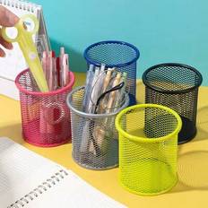 Green Desktop Organizers Shein Square Metal Mesh Pencil Holder Organizer 1 Piece
