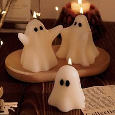 Paper Candlesticks, Candles & Home Fragrances Shein 1pc Halloween Ghost Shaped Scented Candle White Scented Candle