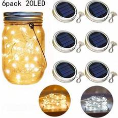 Copper String Lights & Light Strips Shein Solar Mason Lid LED Copper String Light