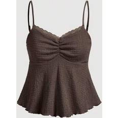 Pleats Tank Tops Shein Simple And Fashionable Ruched Bust Arc A-Line Back Pleat Tank Top - Summer