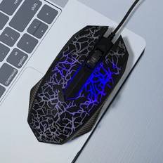 Wired Gaming Mouse With Light Up Cracks
