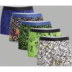 Shein Kids Tween Boys Casual Elastic Waist Cartoon Face Pattern Boxer Briefs - 5-Pack