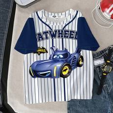 Stripes T-shirts Shein Young Boy Round Neck Short Sleeve - Summer