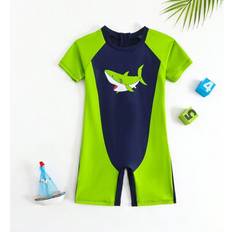 Boys Bathing Suits Children's Clothing Shein Young Boys One-Piece Swimsuit With Graphic Print