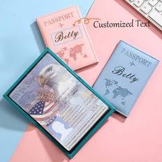Shein Customized Text Logo Passport Cover - Leather