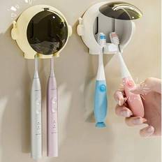 Yellow Toothbrush Holders Shein Astronaut Design Toothbrush Holder 3pcs