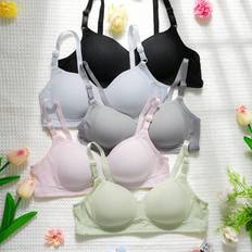 Shein 5PCS Teen Girl Ribbed Underwear Comfortable Simple Girly Bras - 13Y-16Y