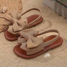Brown Sandals Children's Shoes Shein Coffee Brown Plus Size Flat Sandals - Brown