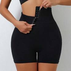 Shein Women High Waist Adjustable Button Sports Shapewear Shorts - Seamless