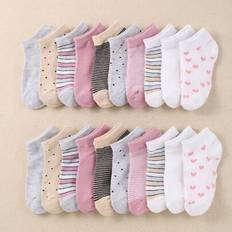 S Socks Children's Clothing Shein Cute Striped Heart Print Kids Ankle Socks - Multi-Color