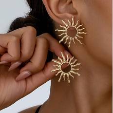Shein Fashion Elegant Personality Sunflower Stud Earrings - 1 Pair