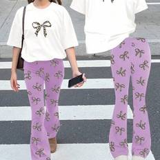 Shein Tween Girls Casual Shorts & T-Shirt Set - Summer