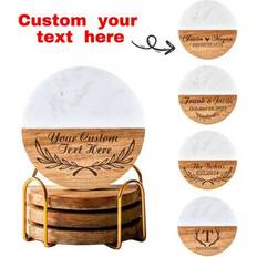 Marble Coasters Shein Personalized Coasters For Couple Custom Engraved Marble Wood Coasters Coaster