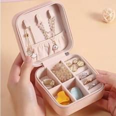 Shein Pink Fashion Travel Jewelry Box - Floral Letters