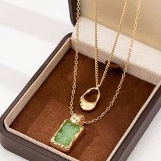 Shein Multi-Layer Necklace With Pendant Tag - Minimalist
