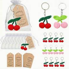 Brown Keychains Shein Cherry Keychains With Thank You Cards - Brown