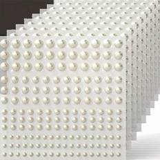 Shein 1650pcs Self-Adhesive Pearl Stickers, 4 Sizes, Milky White Pearl Jewelry Nail, Face, Body, Hair, Phone Decoration, 0.12in/0.16in/0.20in/0.24in 160-pack