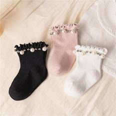 Red Underwear Shein Baby Girls Socks Autumn Winter Kids Big Bow Knee High Short Soft - White/Light Pink