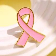 Pink Brooches Shein Fashionable Elegant Pink Ribbon Breast Cancer Awareness - Women's
