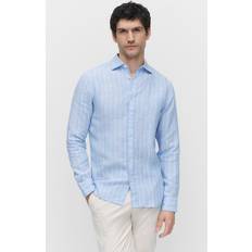 Bläck Dante Linen Shirt Skjortor - Blue Stripe