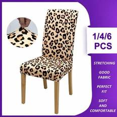 Loose Chair Covers Shein Animal Print Leopard Dot Design Covers 1/4/6 pcs Loose Chair Cover