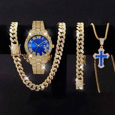 Metal - Unisex Jewellery Sets Shein Hip-Hop Chain Set - Unisex Fashion Watch