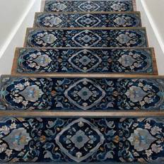 Rubber Stair Carpets Shein 15 Pcs Premium Stair Treads 8 x 30 Thick Rubber Backed Non-Slip Vintage Style Carpet Stair Mats