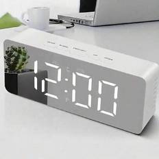 Alarm Clocks Shein Glow-In-The-Dark Mirror Black And White Digital LED Alarm Clock