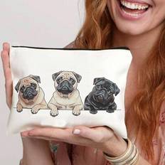 Polyester Cosmetic Bags Shein Polyester Three Pugs Cosmetic Bag - Carry All Pouch