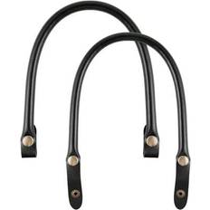 Leather Bag Accessories Shein Purse Handles 2Pcs 15.7 Length - Black