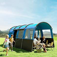 OutSunny Tents OutSunny 8-Person Camping Tent Tunnel Design with 4 Large Windows Blue