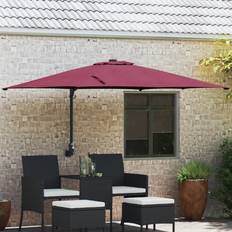 Have parasoller rød vidaXL Terrasseparasoll Bordeaux Rød Polyester Stof Stor Sammenklappelig