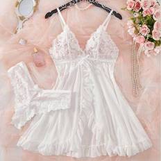 White Lingerie Sets Shein Lace Sexy Lingerie Set For Women - 2pcs