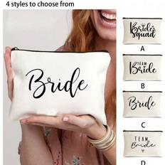 Polyester Cosmetic Bags Shein Bridal Print Zipper Cosmetic Bag - Travel