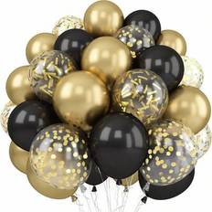Wedding Latex Balloons Shein 30Pcs 10/12 Inch Black And Gold Balloon