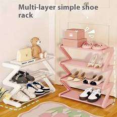 Pink Shoe Racks Shein Creative Z-Shaped Shoe Rack