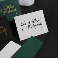White Cards & Invitations Shein Eid Al-Adha Mubarak Greeting Cards 10pcs