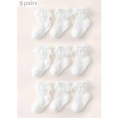 Shein Lace Trim Socks - White