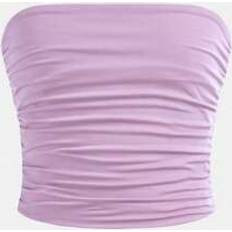 Purple Tank Tops Children's Clothing Shein Tween Girl Simple Comfortable Ruched Elastic Fitted Casual Cami Top