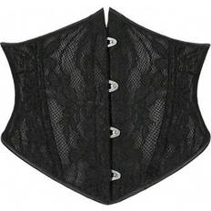 M Corsets Shein Women's Black Lace Waist Trainer Corset - Black