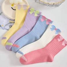 S Socks Shein Kids Simple Random Candy Color High Elastic Mid-Calf Socks - Youth