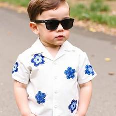 6-9M Blouses & Tunics Children's Clothing Shein Open Front Collared Blouse - White