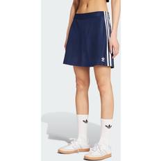 Randiga Kjolar adidas Originals Adicolor 3-Stripes Minikjol Med 3 Ränder - Night Indigo White